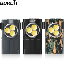 BORUiT V7 EDC Flashlight LED Keychain Light 1100LM Type-C Rechargeable Mini Torch Work Light with Magnet Camping Pocket Lantern