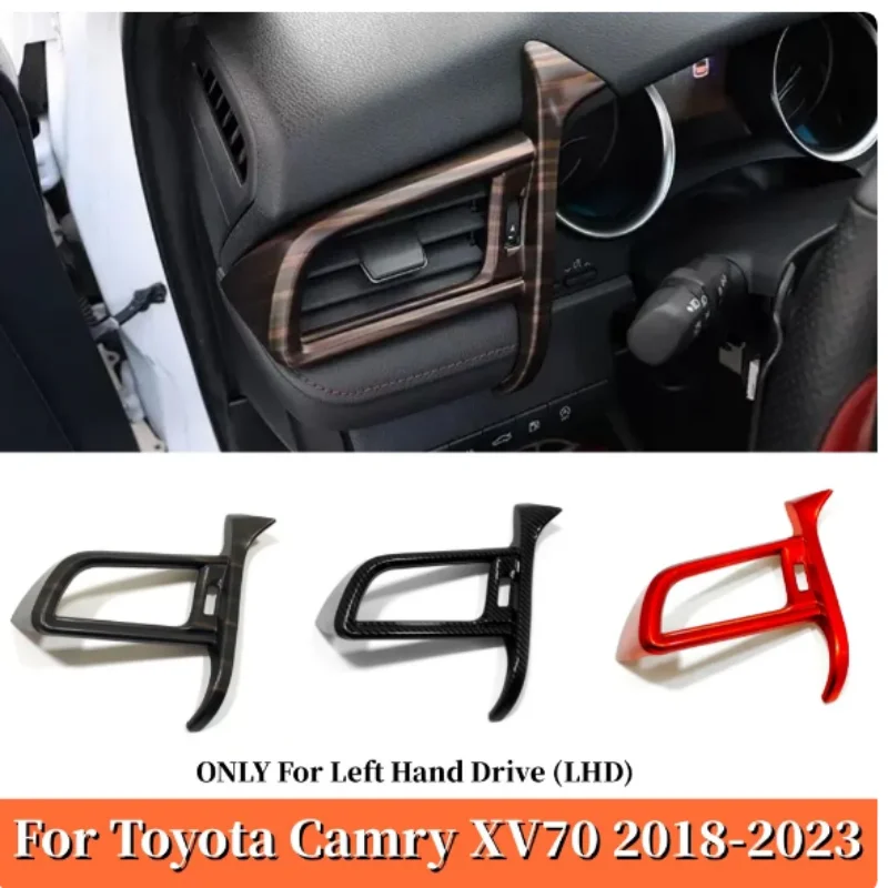 

ABS Plastic Chrome Interior Left Side Air Vent AC Outlet Frame Cover Molding Trim For Toyota Camry 70 XV70 2018-2023 Accessories