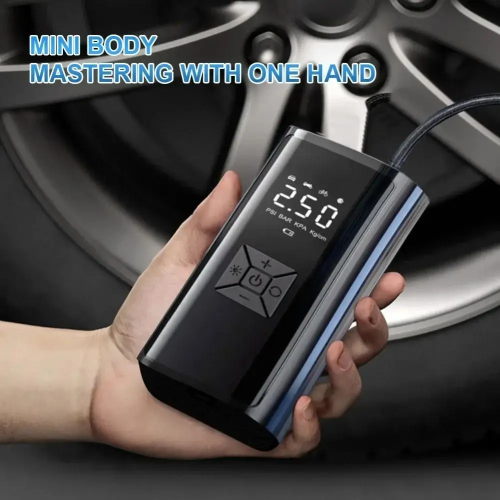 

Cordless Car Tire Inflator 150PSI All Model Valve Car Automatic Air Compressor LCD Dual Screen Faster Inflation