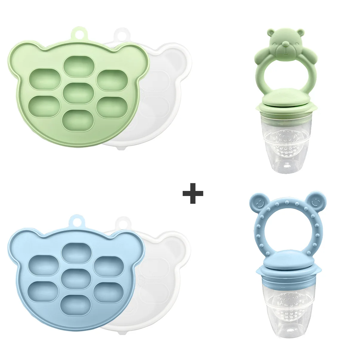 Food Grade Silicone Baby Teether Eco Friendly Baby Products Feeding Set Baby Pacifier Holder Baby Fruit Silicone Soother Feeder