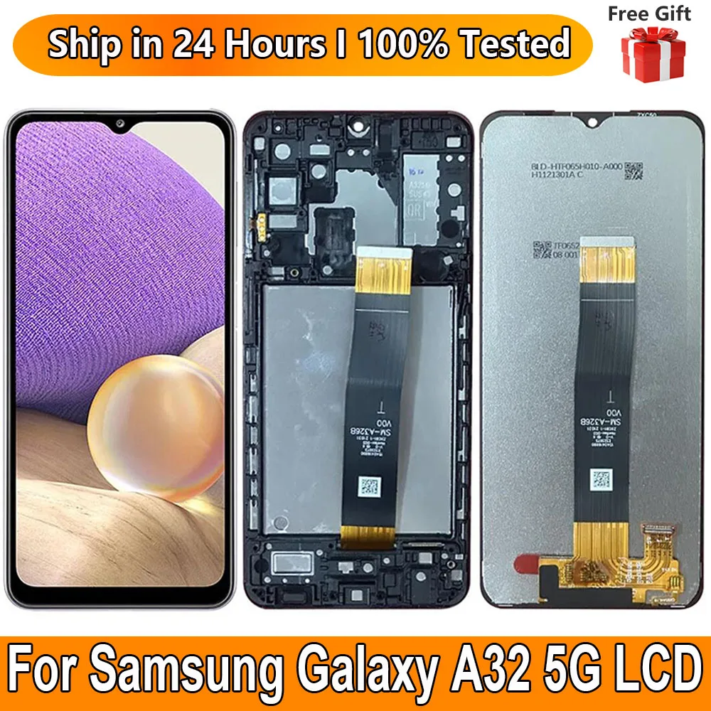 6.5“For Samsung Galaxy A32 5G LCD Display with frame Touch Sensor Digiziter Assembly For Samsung A32 5G A326B Screen Replacement