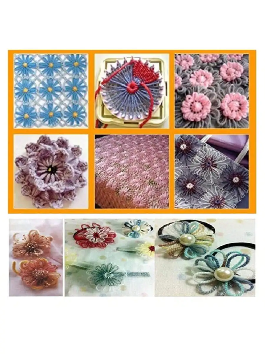 DIY اليد الحياكة زهرة شوكة تلوح في الأفق جهاز ديزي نمط صانع نسج أداة للحرف اليدوية مجموعة للمنزل