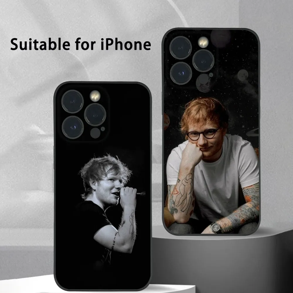 E-Ed Sheeran U-K Singer Phone Case For iPhone 15 14 13 12 11 Pro Xs Max Mini XR X 7 8 Plus Black Frosted Soft Shell Funda