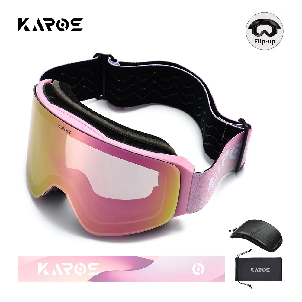 New Flip-top Ski Goggles Double Layer Anti-Fog Large Cylindrical Lens UV Protection Winter Sport Snowboard Snowmobile Eyewear