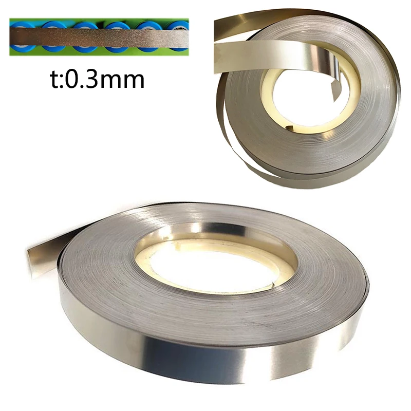 Aço Grosso da Tira do Níquel de 1kg 0.3 mm Niquelou 10 mm para a Tira da Soldadura do Soldador do Ponto da Bateria de Lítio 18650 21700 26650 o