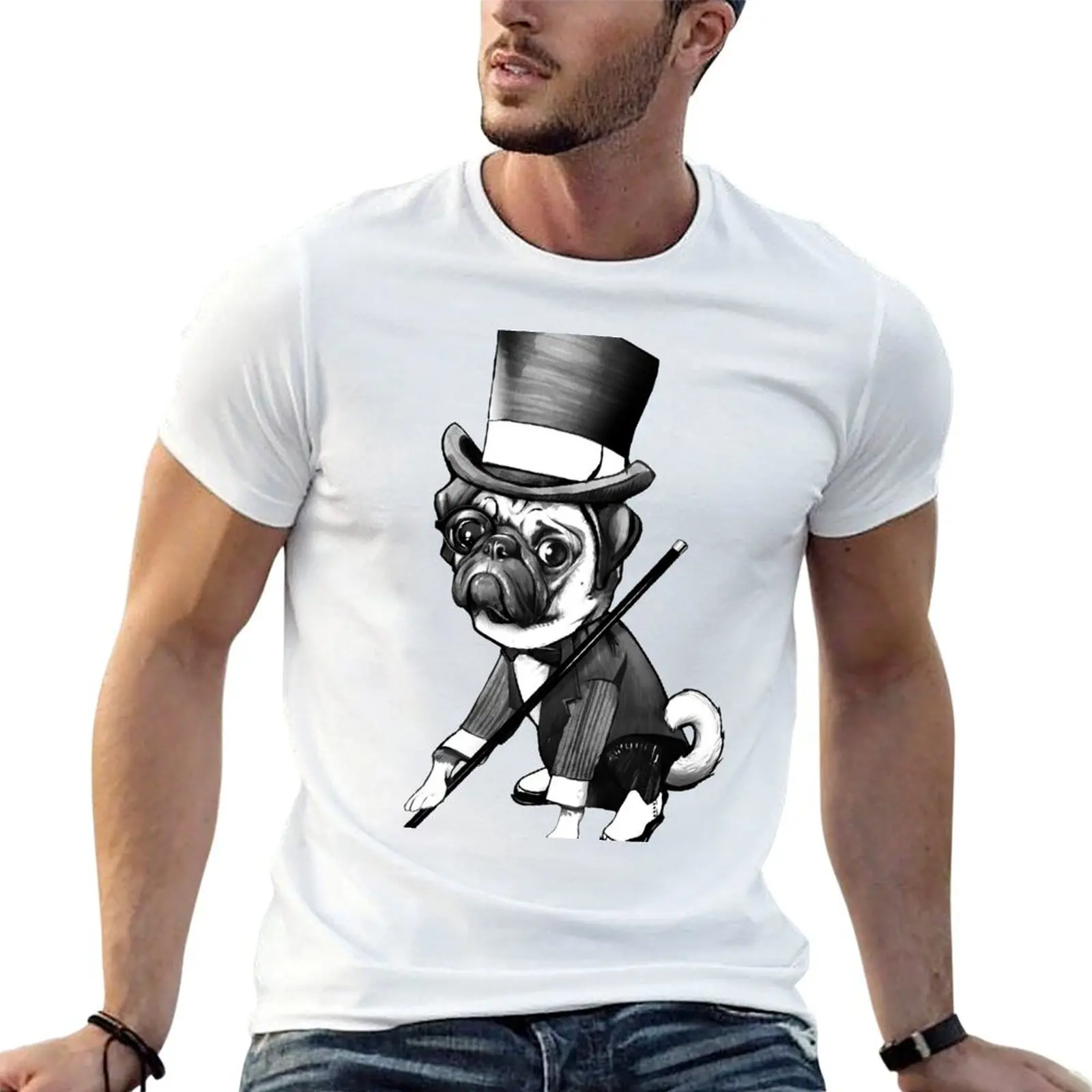 

Pug Fred Astaire T-Shirt t shirt man cotton man t shirts graphic T-Shirt