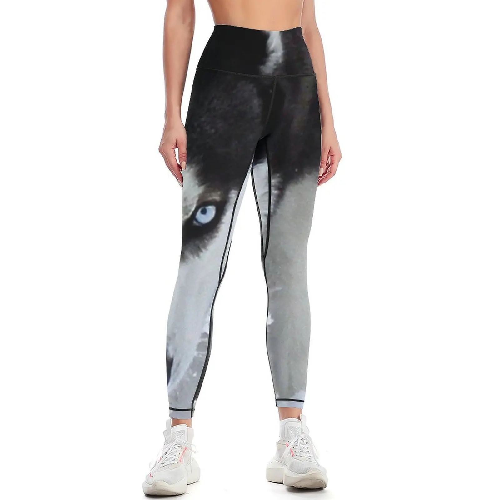 If Looks Could Kill - Black and White Husky Leggings Female legging pants Pants sport Womens Leggings