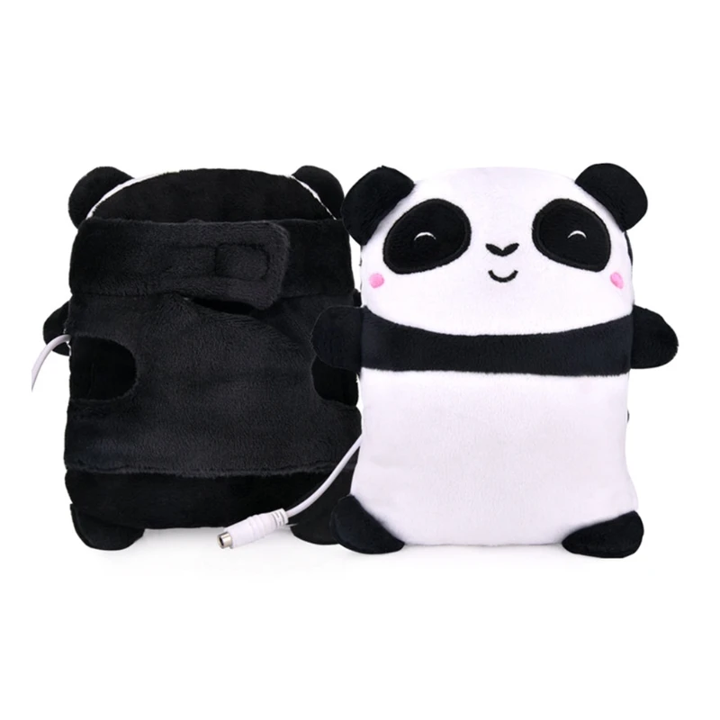 

Cartoon Panda USB Electric Heated Gloves Animal Fingerless Winter Laptop Hand Warmer Heating Plush Mittens Drop shipping