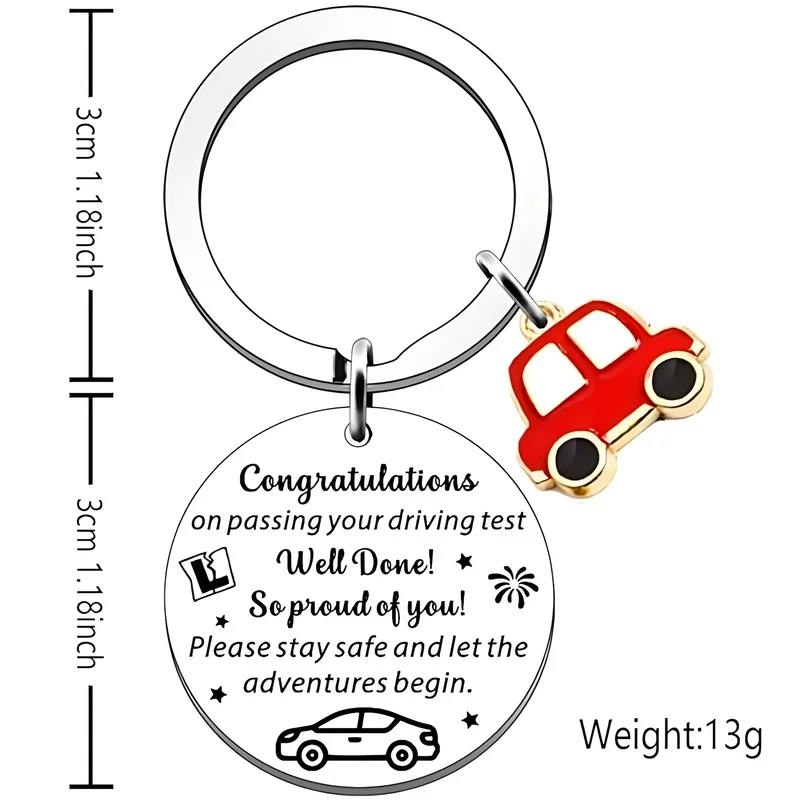Safe Driving Keychain – Passing Test Gift for New Drivers, Ideal 17th Birthday Present for Learner Drivers