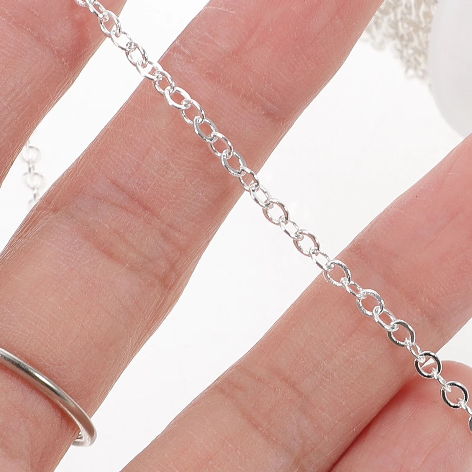 

1 Roll 24 Inches Copper Cross Chain Diy Jewelry Making Bracelet Necklace Pendant Hanging Craft Accessory Bag Decor
