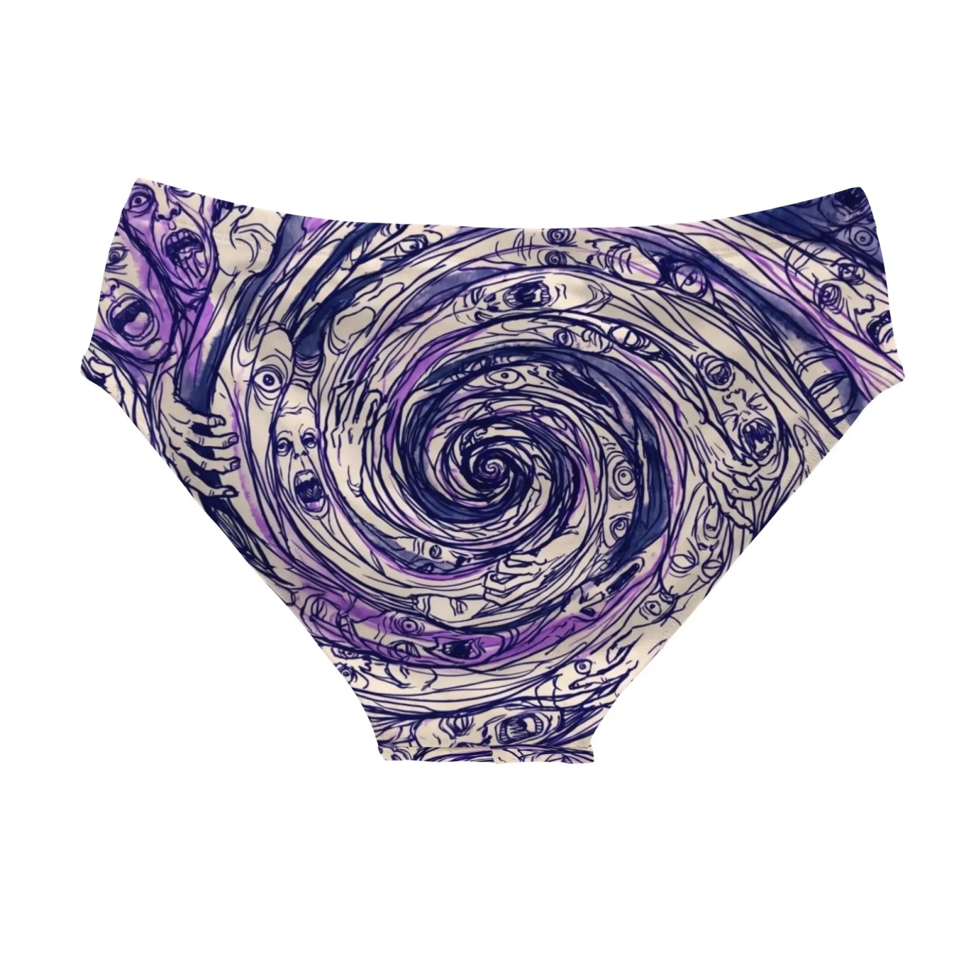 Horrifying Face Vortex Swim Trunks Slim-fit Durable Men's Drawstring Triangle Trunks Water Parks Island Sunbathing Vacation Gift