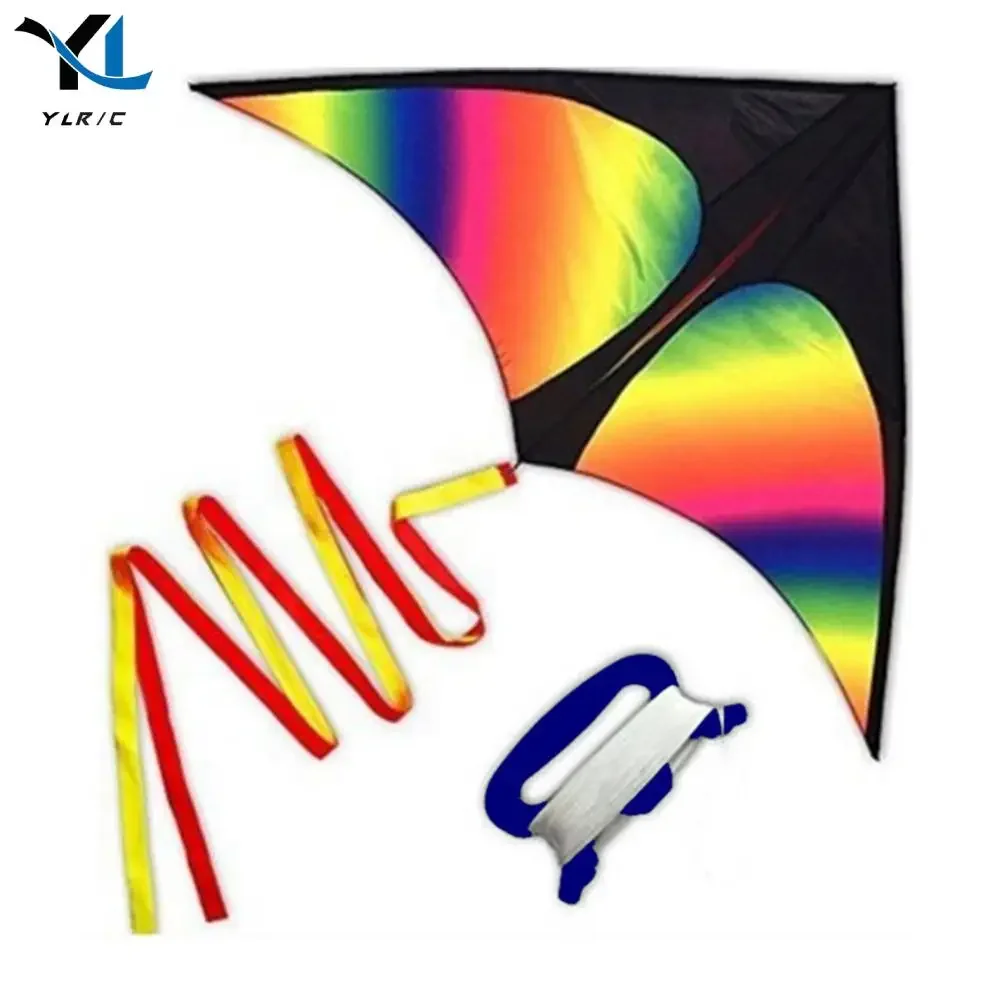 2x3m Tail Big Triangle Kite Large Kite Toy with Wire Board Easy To Fly Colorful Flight Kite Enhance Coordination for Boys Girls