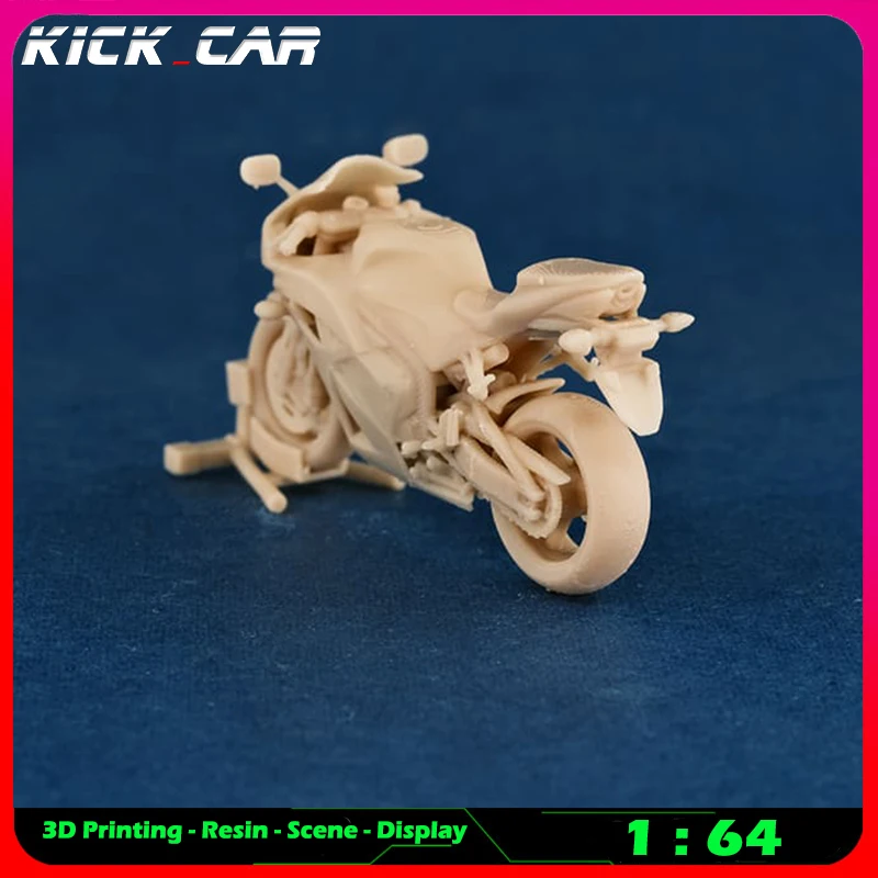 Kicarmod 1/64 Motorrad (ohne Jiffy-Ständer) Modellauto Diorama ungefärbtes Harz Garage Szene Dekoration Simulation Szene Spielzeug – Detail 13