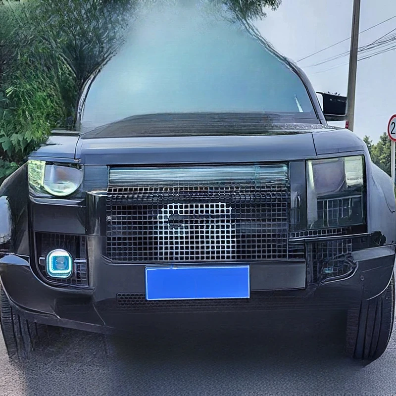 For Land Rover Defender 90 L663 Grille Front Face Honeycomb Mesh Anti-Collision Net