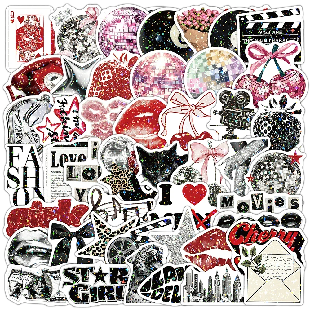 10/30/50pcs INS Style Aesthetic Downtown Y2K Girl Cartoon Stickers DIY Suitcase Skateboard Phone Cute Waterproof Graffiti Decals