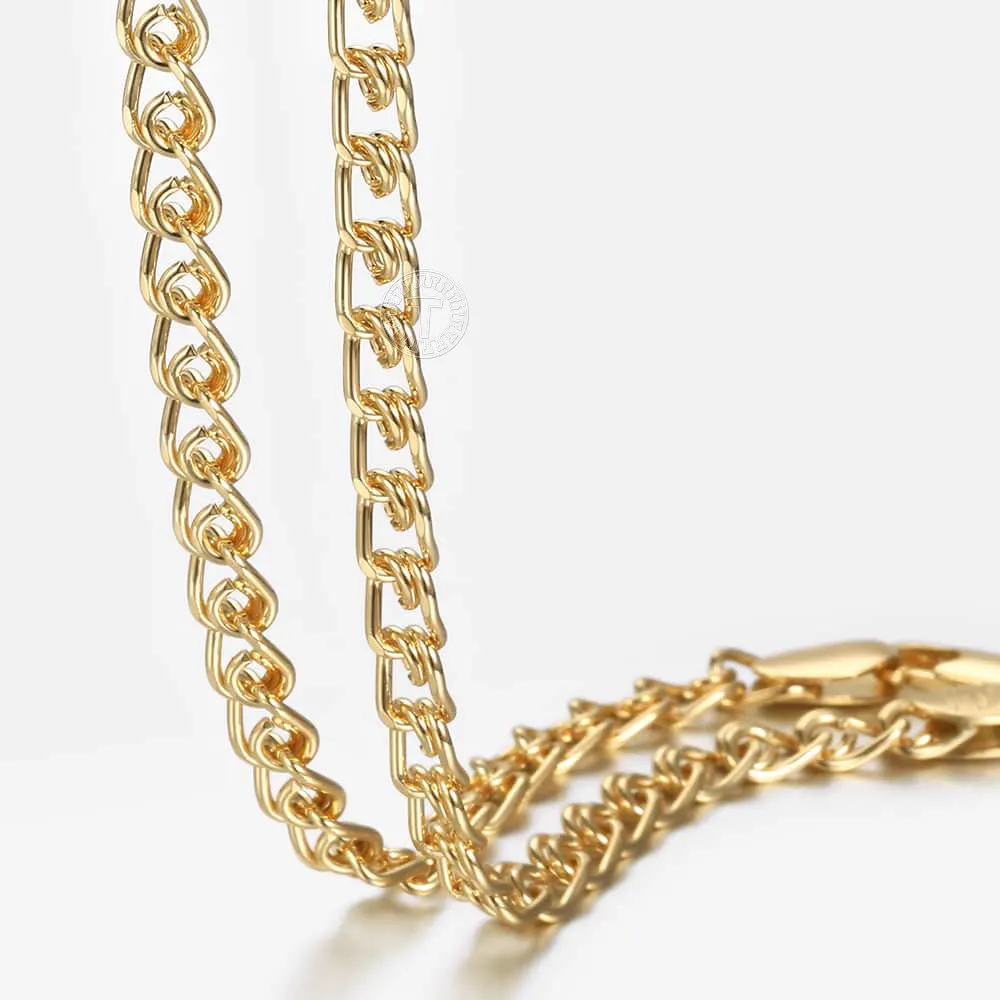 

Hermah 3mm Men Womens Snake Link Necklace Yellow Gold Color Chains Fashion Jewelry Gifts 19.6inch