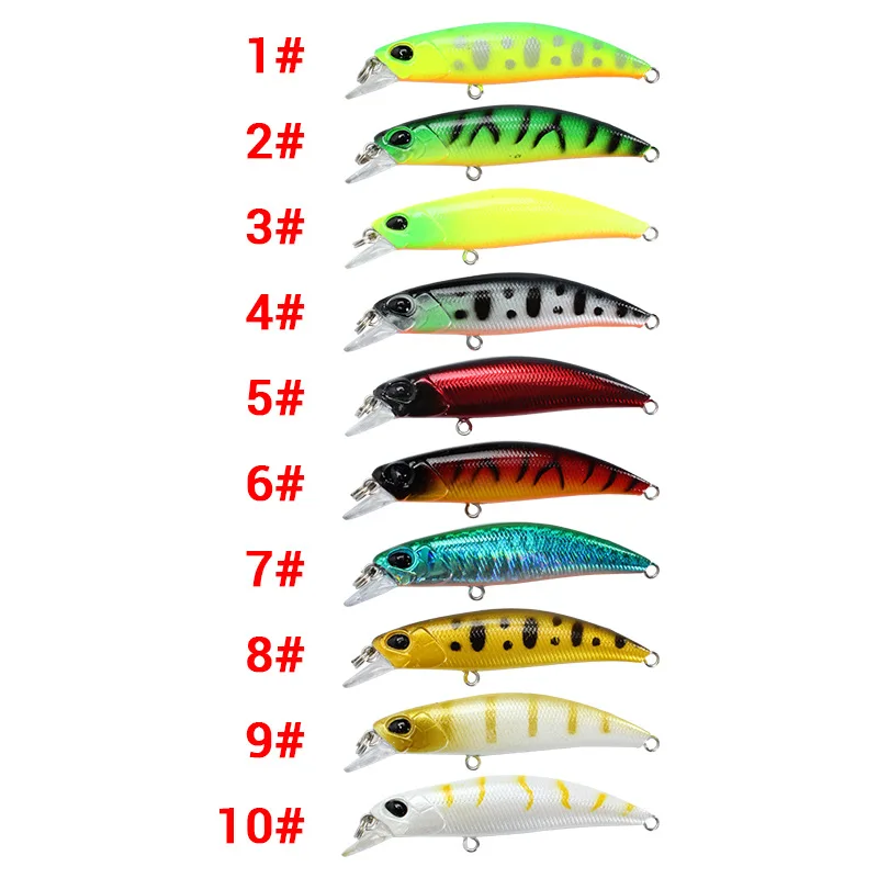 Slowly Sinking Minnow Fishing Lure 65mm 4g Artificial Japan Hard Bait Bass Pike Wobblers Crankbait Carp Fishing