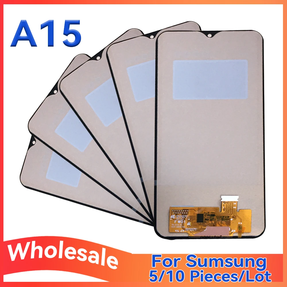 

Wholesale Lot of 5/10 Pieces For Samsung A15 4G 5G Mobile Phone LCD Screen A155F A155M A156B A156E Display For Repair