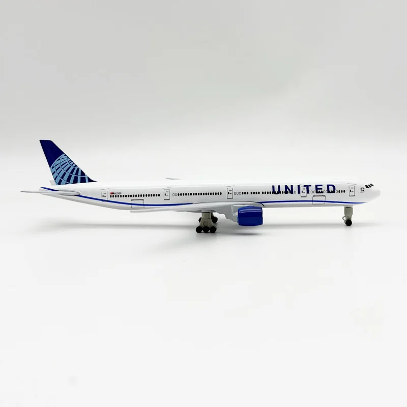 Avions jouets 20CM 777 B777 United Airlines, modèle d'avion en alliage métallique avec train d'atterrissage pour enfants, réplique collectée