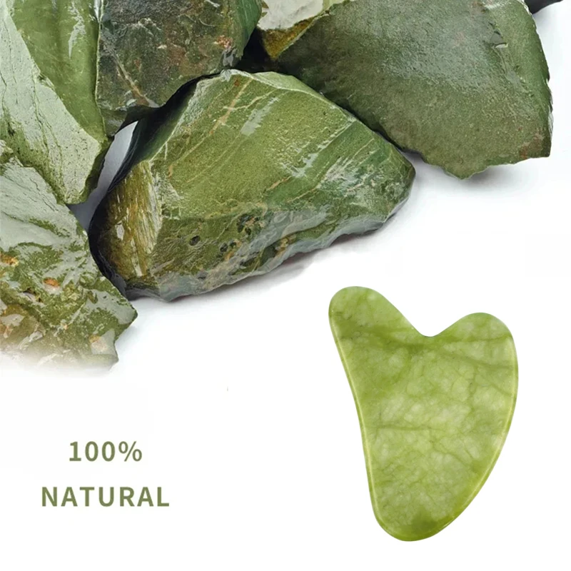 

Natural Xiuyu Heart-Shaped Guasha Stone Scraping Board Jade Massager Face Spa Acupuncture Skin Beauty Facial Care Massage Tool