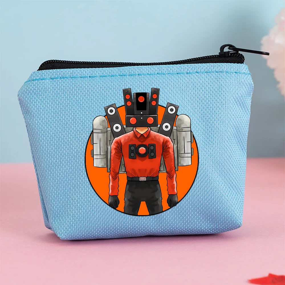 Skibidi Toilet Coin Purse Tvman Speakerman Mini Bags Anime Zipper Wallet Square Key Card Bag Kid Storage Pocket Pack Card Holder