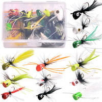 12Pcs/36Pcs Fly Fishing Poppers Topwater Fishing Lures Bass Bluegill Trout Salmon Foam Popper Flies for Fly Fishing