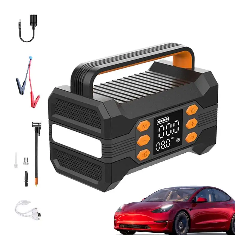 

Car Battery Starter Pack Car Battery Starter And Air Compressor 10000mAh Trucks Battery Jump Pack Digital Display For Outdoor