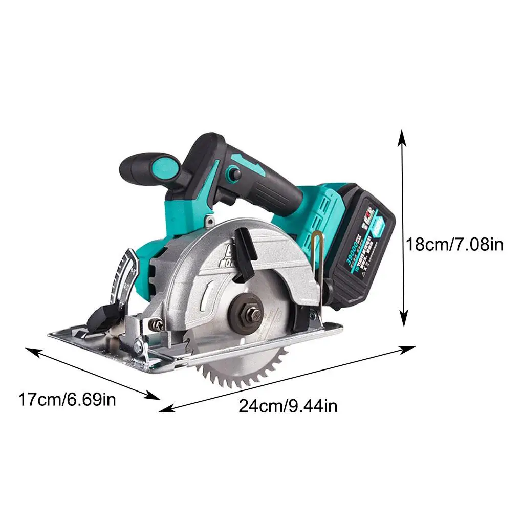 Cordless Circular Saw Portable High Power Adjustable Stone Wood Metal Glass Plastic Electric Saws with Goggle Stoneworking