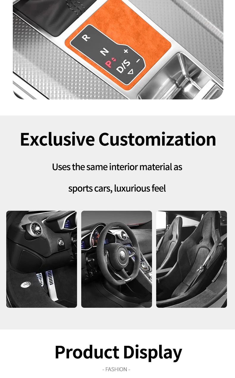 Für Audi C8 A6 A7 S6 S7 Sport Auto Ändern Getriebe Panel Rahmen Trim Aufkleber Aus Alcantara Innen Tuning Zubehör – Detail 7