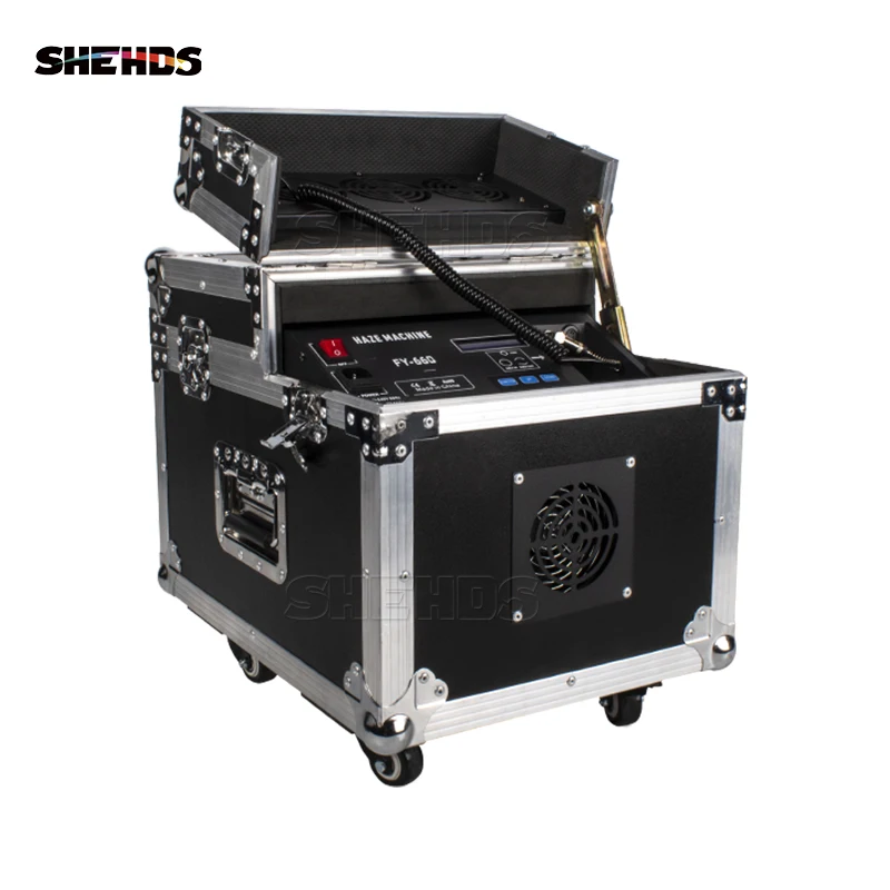 

SHEHDS 660W Fog Haze Machine With Flight Case LCD Display DMX512 Stage Effects Dj Night Club Theaters Bar Party