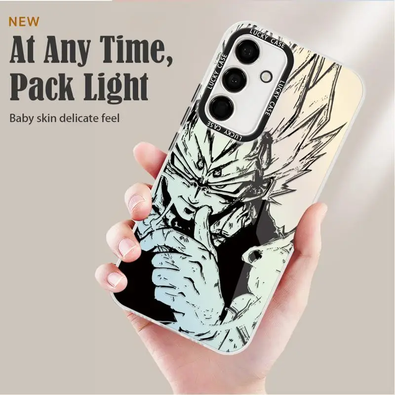 Laser Gradient Phone Case for Samsung Galaxy A55 A54 A53 A15 A13 A14 A72 A34 A35 A24 A50 Holographic G-Goku V-Vegeta Dark Art