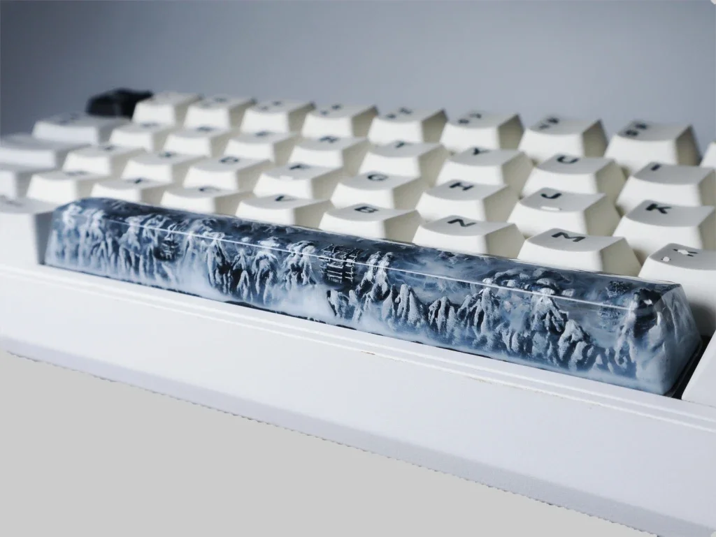 

Snowy Mountain Artisan Resin Keycaps 6.25U Spacebar OEM Profile Valley Iceberg Custom Key cap For Mechanical Keyboard GK64 RK61