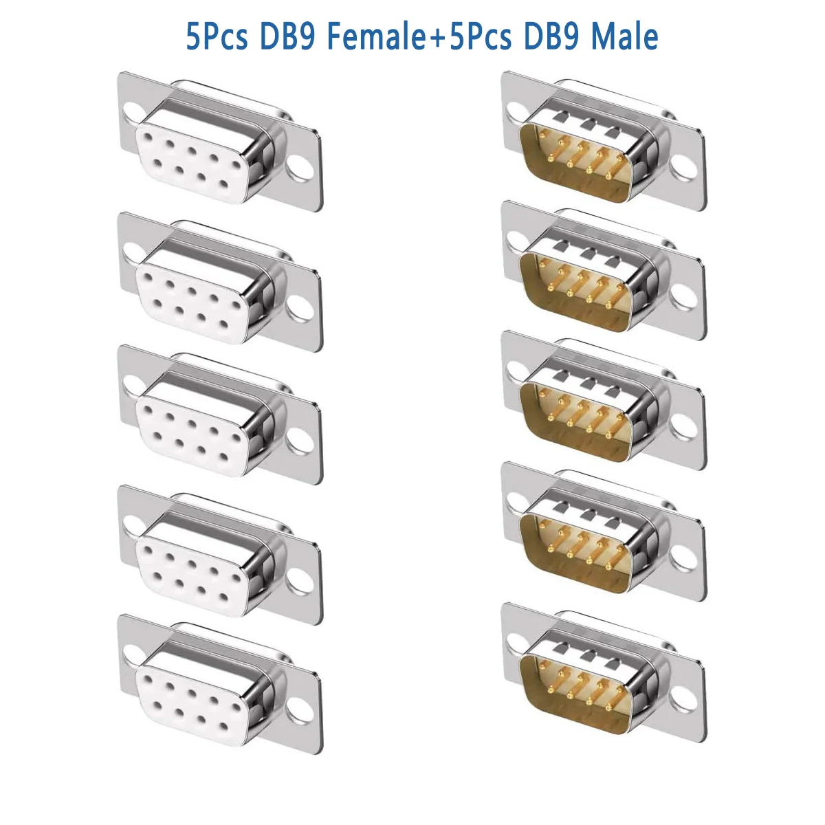 New RS232 serial port connector DB9 male and female socket/Plug connector 9pin copper RS232 COM socket adapter