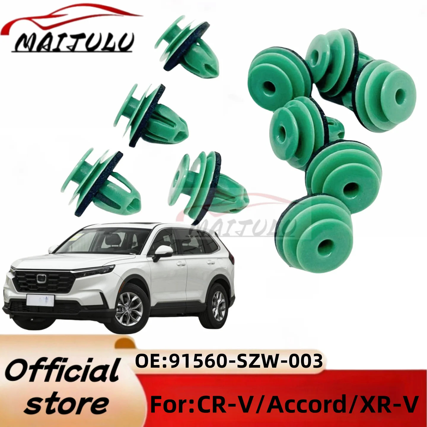 10Pcs OE# 91560-SZW-003 Compatible With For Honda Odyssey CR-Z Civic CR-V HR-V Crosstour Accord Pilot Fit Door Panel Trim Clips