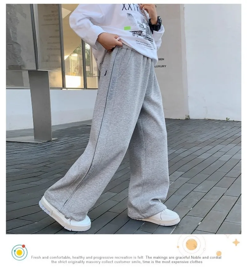 4-14 Jahre Jungen Jogginghose UNITIM 2026 Herbst Jugendliche Jungen Gerade Hose Lockerer Elastischer Bund Junior Jungen Vielseitige Hose – Detail 12