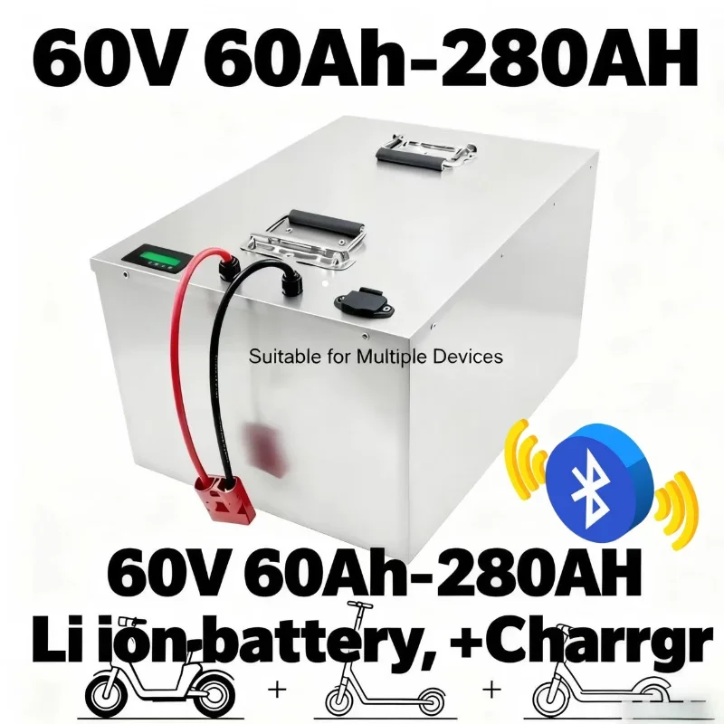 

Литий-ионный аккумулятор 60 В, 60 Ач-280 Ач, поддержка Bluetooth для гольф-кара, трактора, автофургона, сверхмощный аккумулятор глубокого цикла с быстрой зарядкой