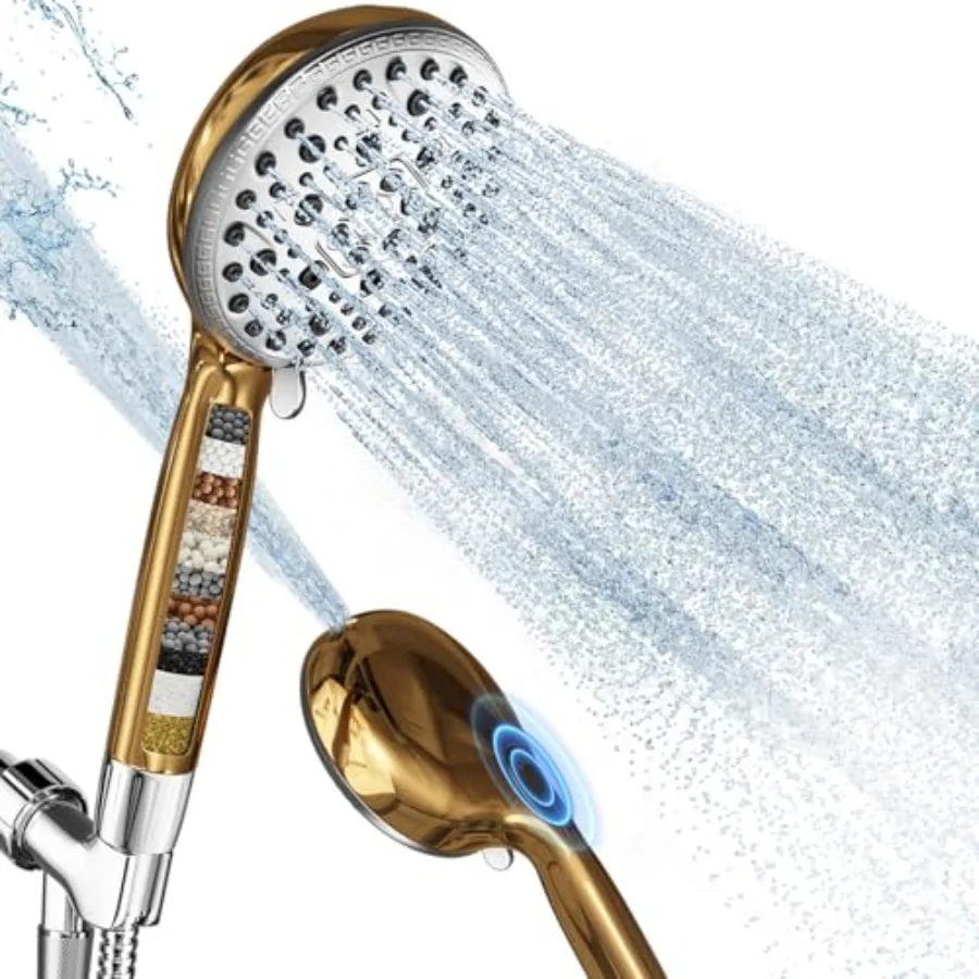 

Shower Head with Handheld Shower Heads High Pressure Shower Head with Filter-Hand Held Showerhead Set 7 Modes Filtered Showerhe