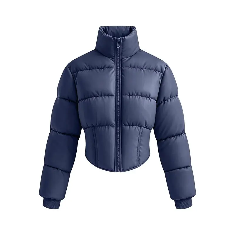 Slim Fit Cotton Jacket Outerwear 2026 Autumn New Style Popular Design Women's Short Coat Zipper Closure No Hat Fashion Trend