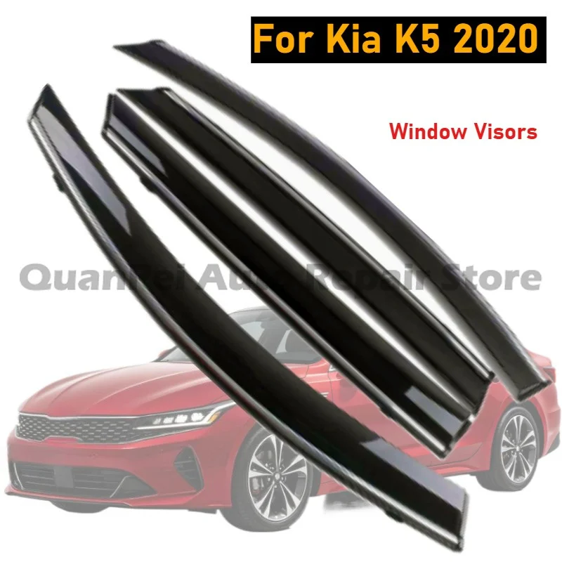 Smoke Side Door Deflectors For Kia K5 2020,Original Mold Precise Fit,Reduce Wind Noise Prevent Rain Splashing Into Cabin