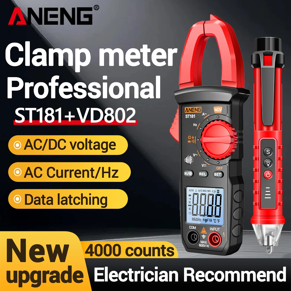 Digital Clamp Meter 4000 Counts DC/AC 400A Voltmeter Pliers Multimeter Ammeter Voltage Tester Car Repair Electrical Temp Tester