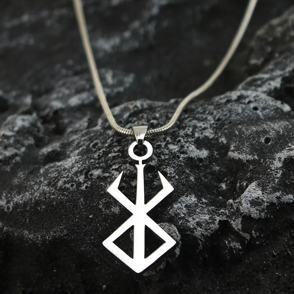 Berserk Necklace Guts Sword Logo Pendants Choker The Mad Warrior Of Norse Viking Mythology Men Chain Necklaces Xams Gift