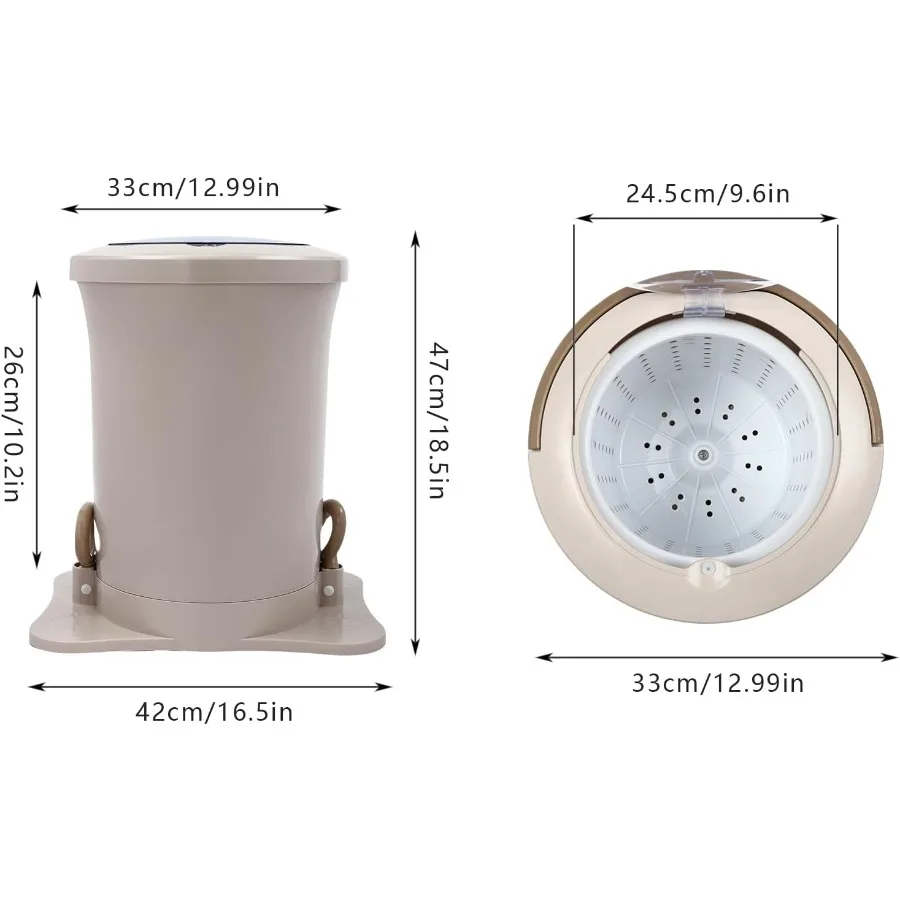 3.17Gal Portable Manual Clothes Dryer Non Electric Foot Powered Compact Mini Laundry Spin Dryer Machine for Clothes Ideal for R