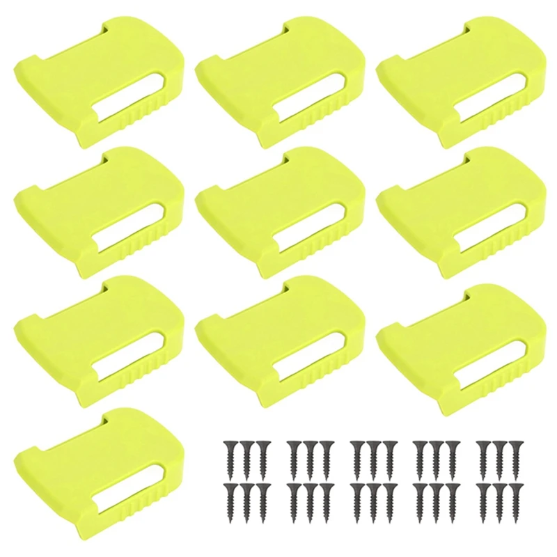 10Pcs Battery Holder Battery Mount For Worx/Kress 20V 5Pin Battery, Power Battery Dock Holder Wall Mount Fixing