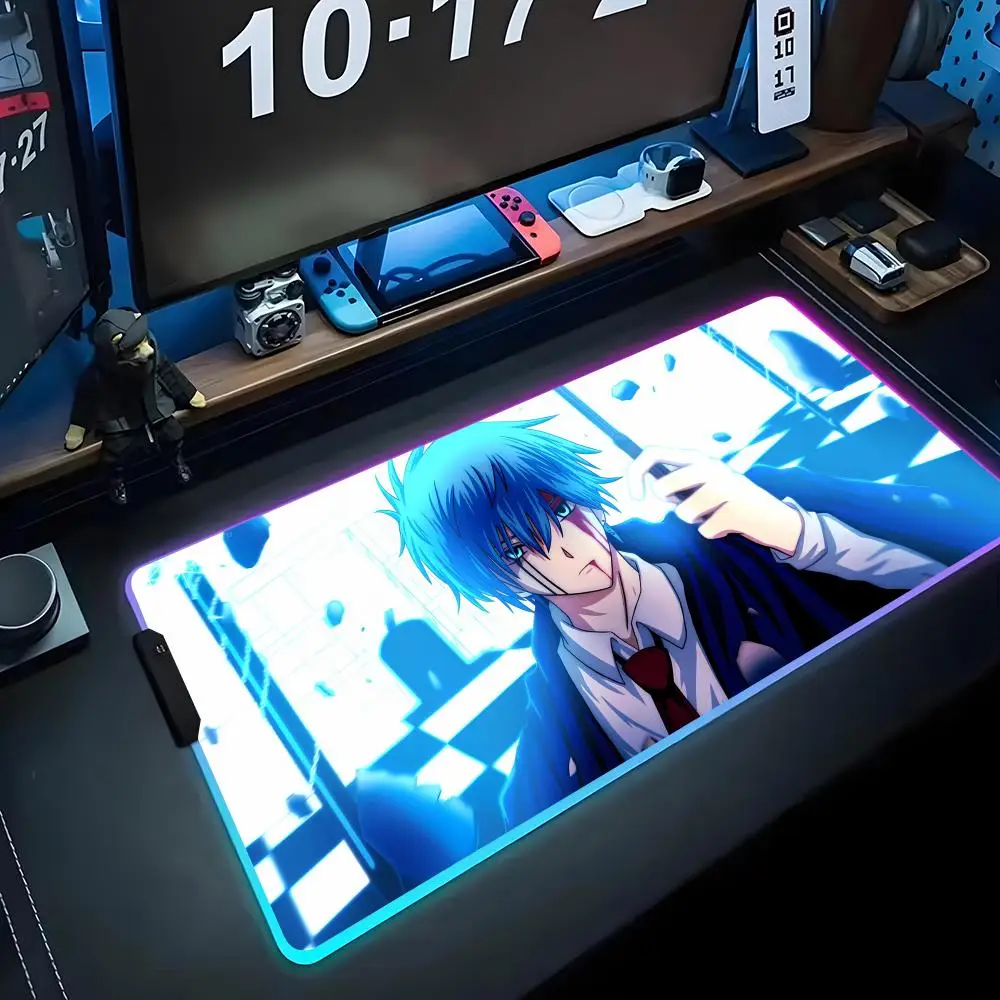 

mashle magic and muscles Mouse Pad RGB Gaming Mousepad Big LED Pad PC Desk Mat Luminous Mouse Pad Large Keyboard Mats Table Rug