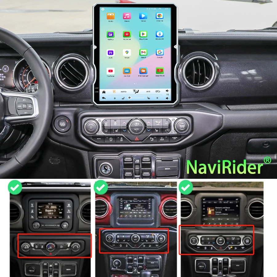 

Car Radio Carplay For Jeep Wrangler JL 2018-2023 Audio GPS Navigation Media Video Player Tape Recorder Android 14 Stereo 4G Wifi