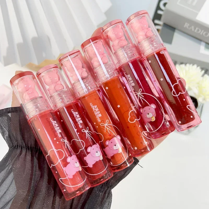 Feuchtigkeit spendender Spiegel Lip gloss dauerhafte kristall glänzende Wasser leichte Lippen glasur nackte rote flüssige Lippenstift Frauen Lippen Make-up Kosmetik