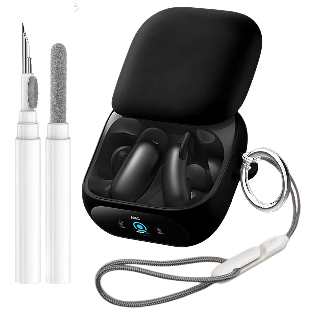 Case for Soundcore Liberty 5 Pro with 2Pcs Screen Protector,Liquid Silicone Full-Body Protective Cover,Anti-Fingerprint