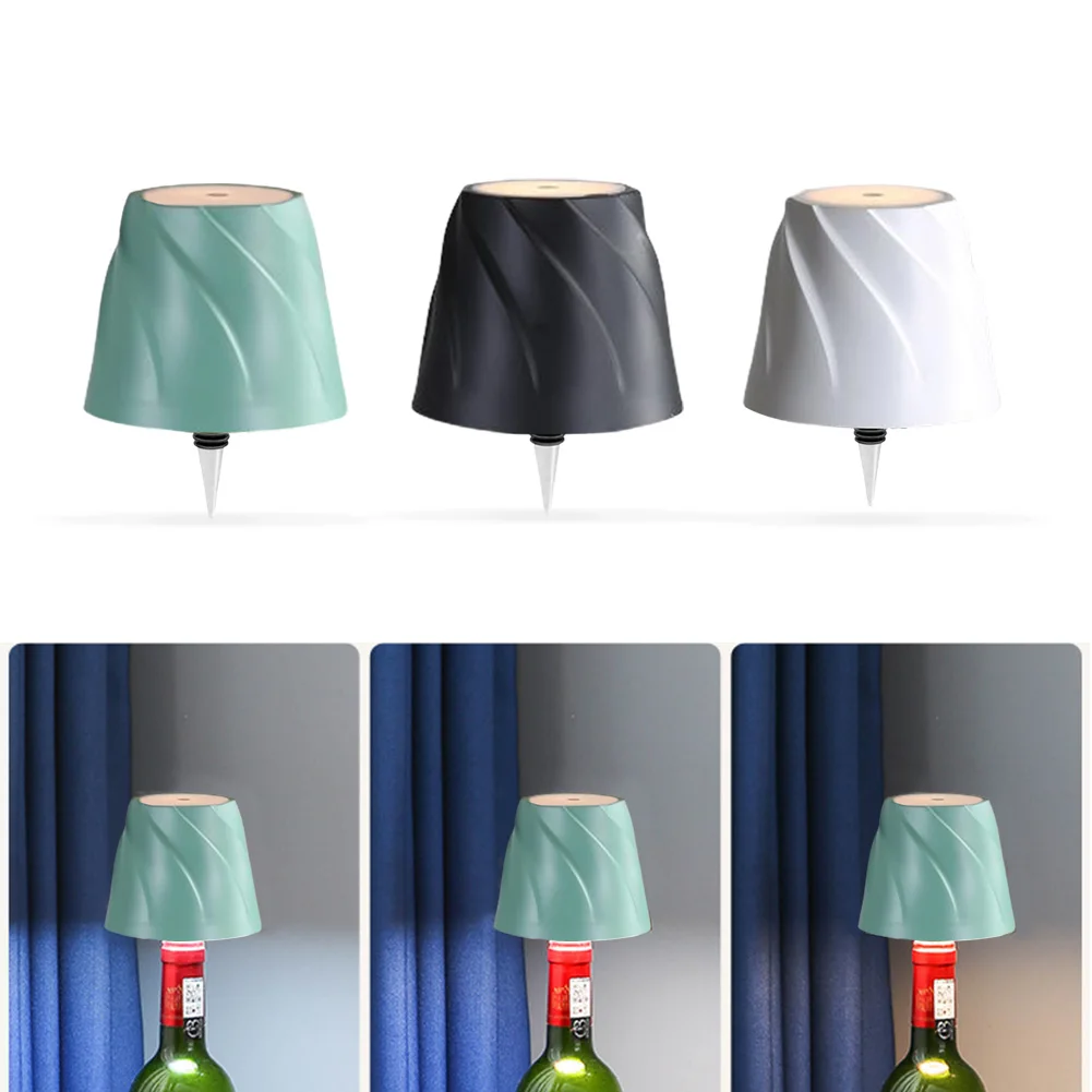 Garrafa de vinho portátil lâmpada, luz criativa, carregamento usb, mesa, garrafa decorativa, bar, café, casa, 3 cores