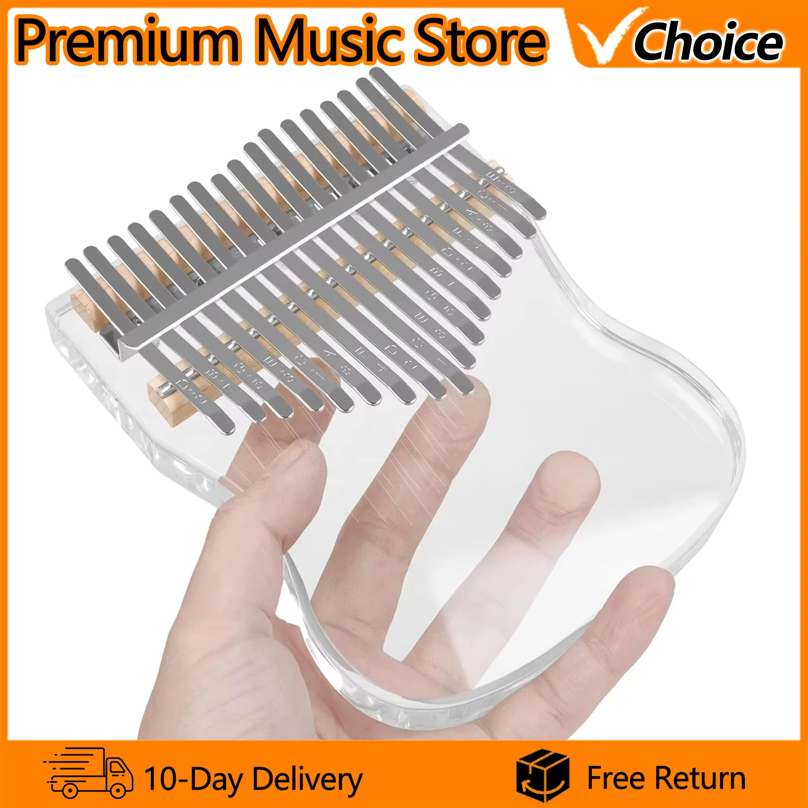 17 Keys Crystal Transparent ABS Kalimba Keyboard Instrument Thumb Piano Children Adult Christmas Gift