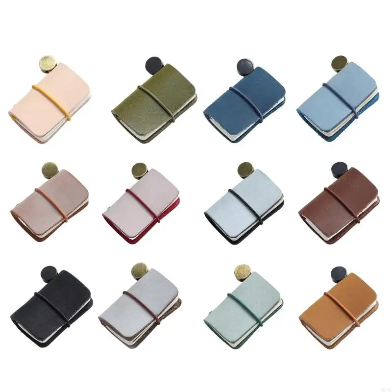 W89C دفتر جلدي صغير 1.25x1.88inch مجلة الجيب Notepads ملاحظات قابلة لإعادة الملء